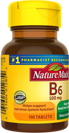 Nature Made Vitamina B6 100 mg, 100 tabletas (paquete de 4)
