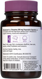 BlueBonnet L-Teanina 200mg - Suplemento Nootrópico para la Relaxación