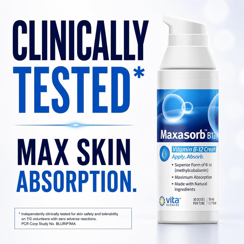Crema de Vitamina B12 Maxasorb - Methylcobalamin 1000 mcg - 1.7 oz