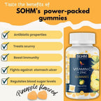 SOHM Vitamina C + Zinc Gominolas para Adultos | 60 mg Vitamina C + 15 mg Zinc | Sin Gluten, Sin Gelatina, Vegetarianas | 60 Unidades