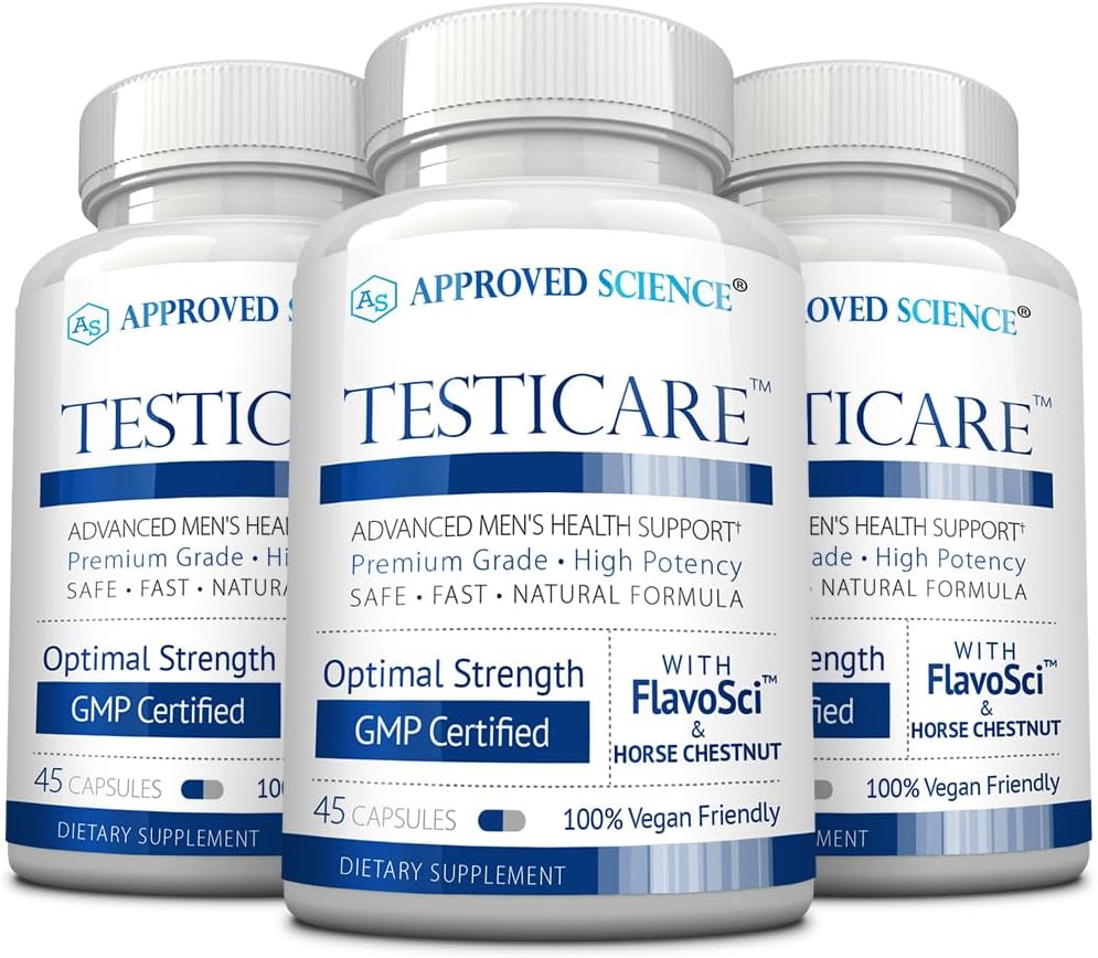 Approved Science TestiCare - Apoyo para la Salud Venosa - Castaño de Indias, Hamamelis - 6 Botellas - 270 Cápsulas - Vegano