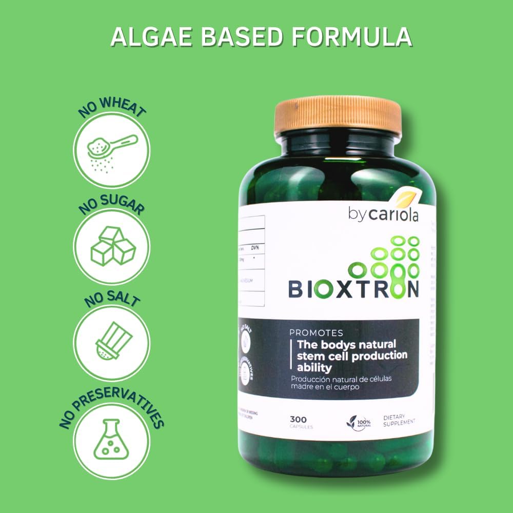 Bioxtron AFA Stem Cell Supplement - Renovación Celular, Articulaciones y Sistema Inmunitario - 300 Cápsulas