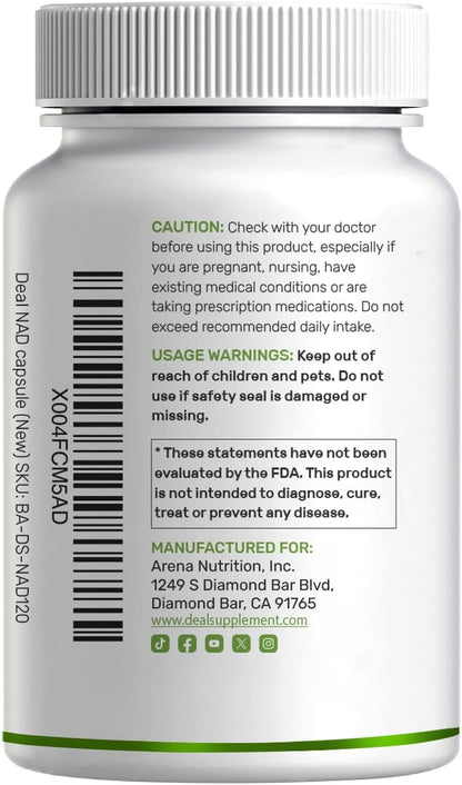 NAD+ Resveratrol 1.000mg por dosis, 120 Cápsulas Vegetales - 2 en 1 Suplemento de Potencia Extra, Alternativa al NMN, No – Image 7