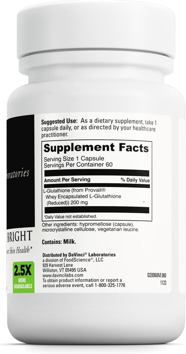 DAVINCI Labs - Glutathione Bright - 60 Cápsulas