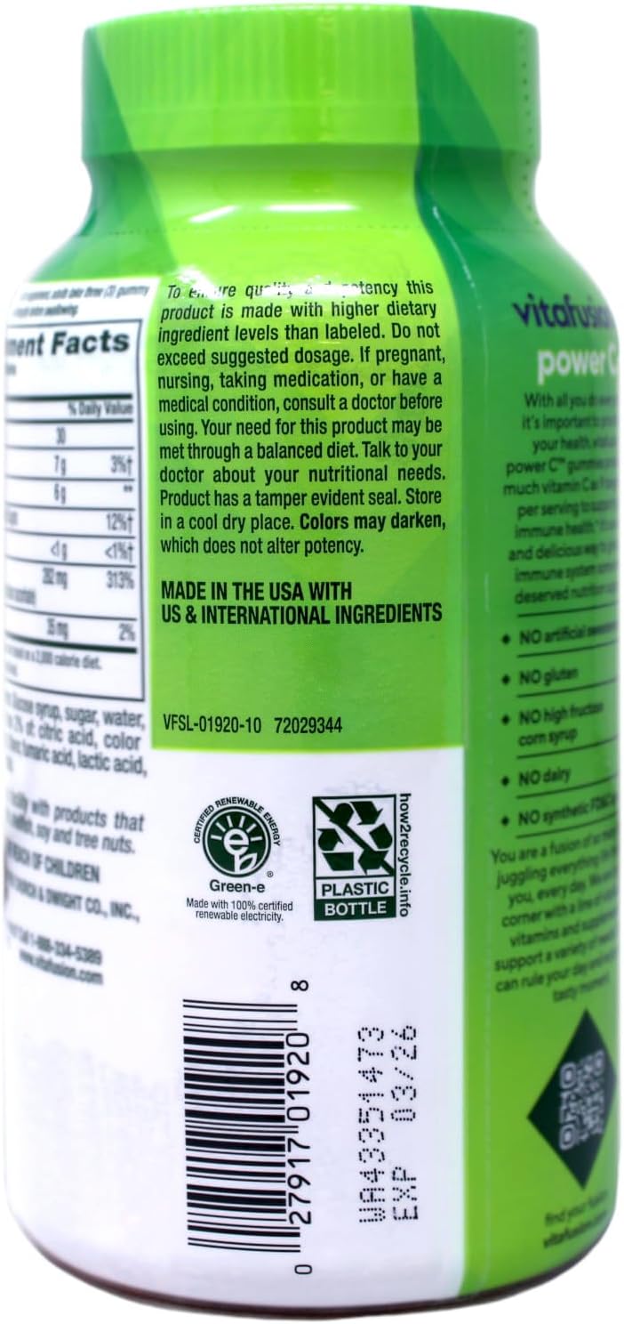Vitafusion Power C Gominolas de Vitamina C para Adultos (Pack Familiar)