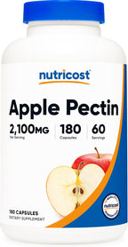 Nutricost Pectina de Manzana en Cápsulas, 2100mg por Dosis, 180 Cápsulas - Sin Gluten, Vegano