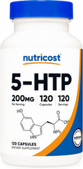 Nutricost 5-HTP 200mg, 120 Cápsulas Vegetarianas (5-Hidroxitriptófano) - No GMO y Sin Gluten