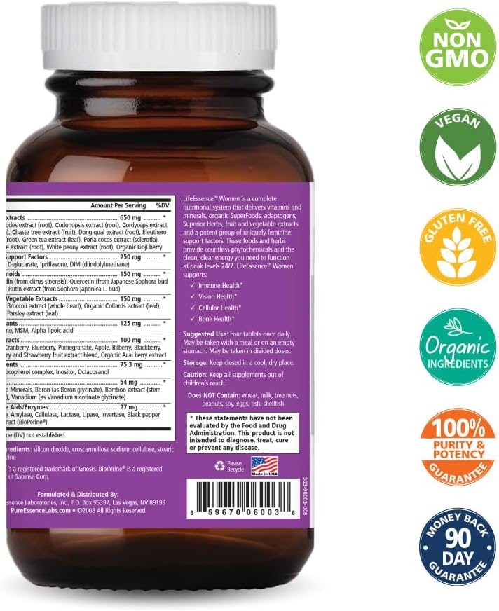 LifeEssence Women's Formula - Multivitamínico Completo - 120 Comprimidos