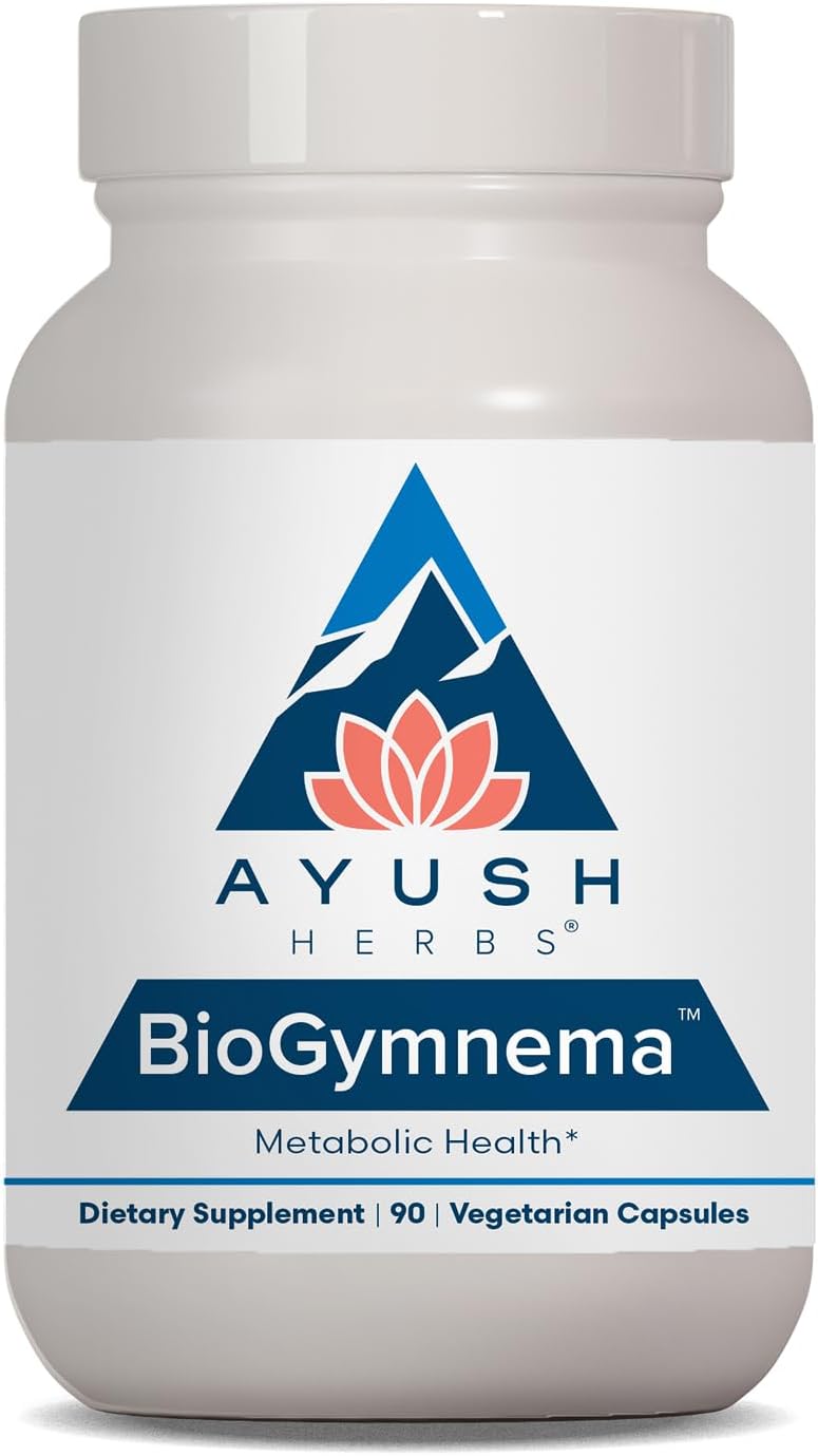 Ayush Herbs BioGymnema - Suplemento metabólico con vitaminas y hierbas, 90 porciones
