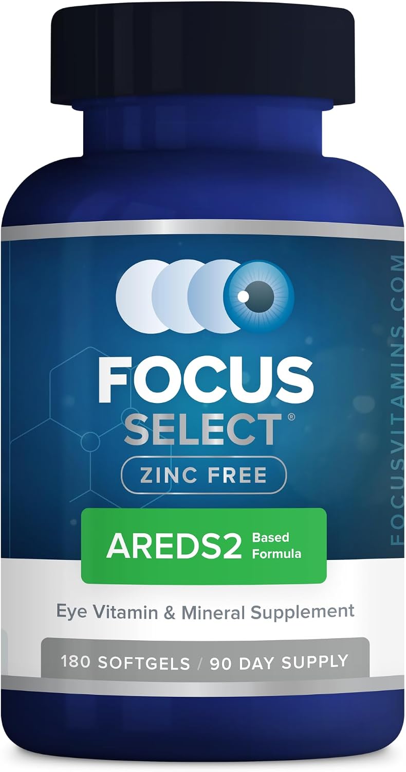 Focus Select Zinc Free - Fórmula sin zinc basada en AREDS2 - 180 Cápsulas Blandas - Complemento para la Salud Visual