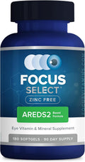 Focus Select Zinc Free - Fórmula sin zinc basada en AREDS2 - 180 Cápsulas Blandas - Complemento para la Salud Visual