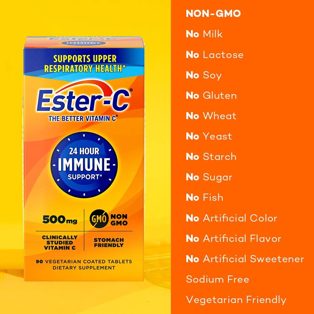 Ester-C 500 mg 24 Horas Tabletas de Vitamina C - 90 Comprimidos