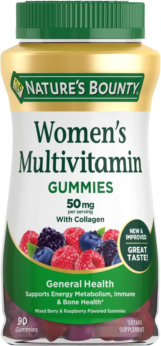 Nature's Bounty Multivitamínico para Mujeres en Gominolas, Sabor Frutos Rojos y Frambuesa, 90 Gominolas