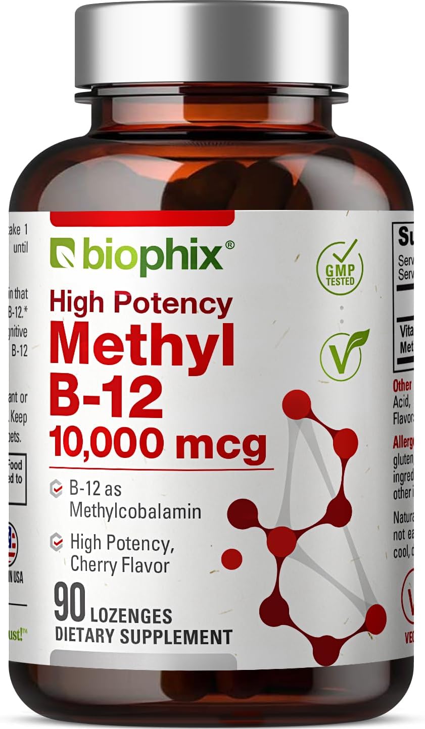 biophix Metilcobalamina B12 10000 mcg - 90 Comprimidos Veganos Sabor Cereza