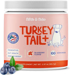 Fifth & Fido Turkey Tail+ para Perros - Suplemento de Hongo Cola de Pavo con Probióticos - 30 dosis
