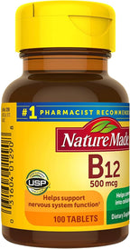 Nature Made Vitamina B12 500 mcg, 100 comprimidos (Paquete de 2)