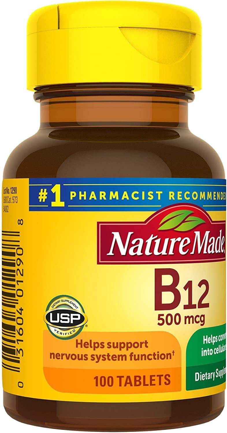 Nature Made Vitamina B12 500 mcg, 100 comprimidos (Paquete de 2)