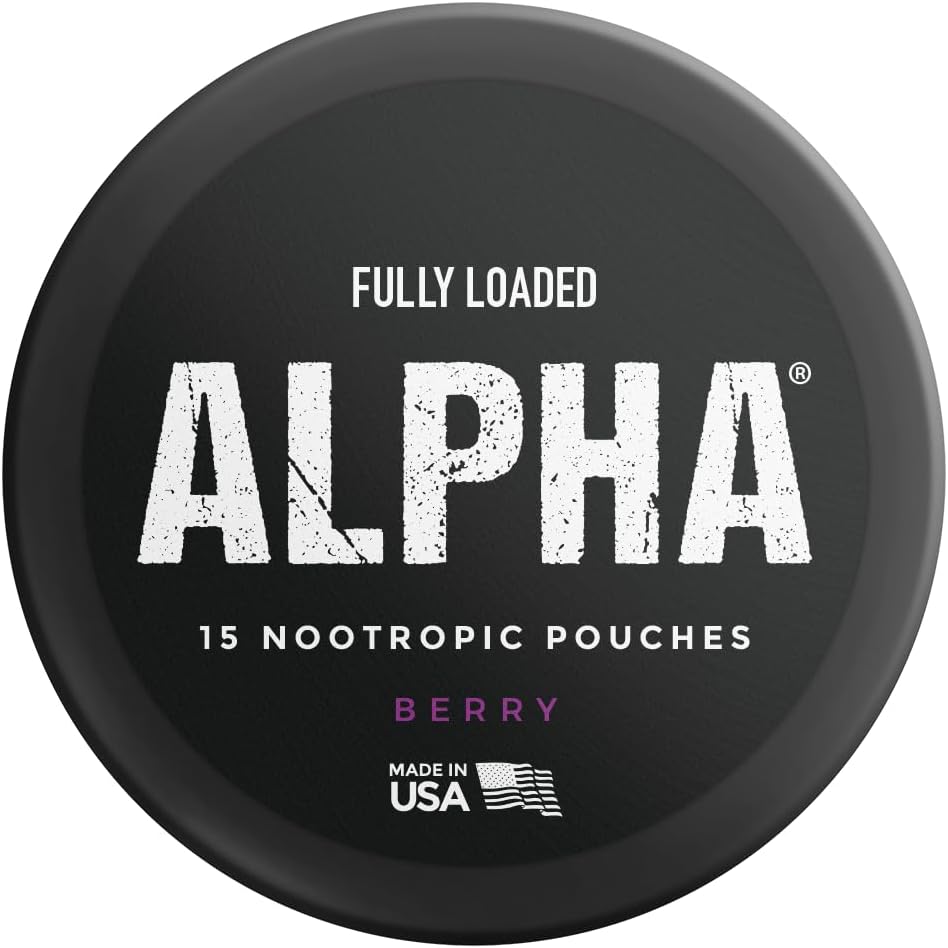 Fully Loaded Alpha Nootropic Pouches (Berry) - 5 Latas - 15 bolsitas por lata