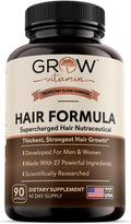 Grow Vitamin All in One Hair Formula - Fórmula capilar avanzada con biotina, saw palmetto y minerales - 90 cápsulas