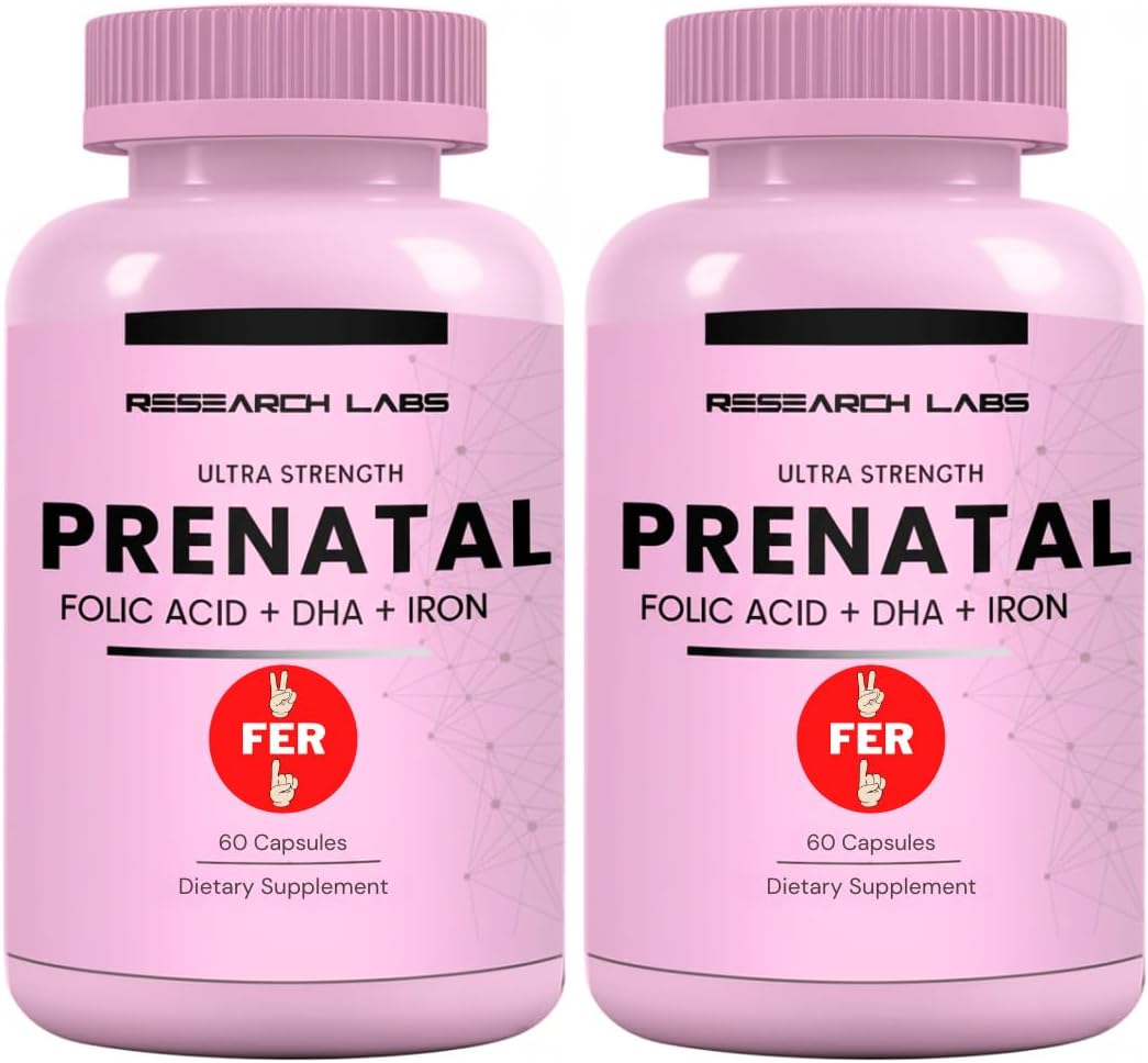 Research Labs Vitaminas Prenatales para Mujeres: Ácido Fólico Metilado 6x Más Biodisponible | Apoya el Desarrollo Saludable