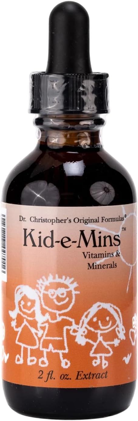Christopher's Original Formulas Kid-E-Mins Vitaminas y Minerales, Sabor Naranja Natural, Multivitamínico Líquido para Niños, 60 ml