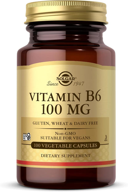 Solgar Vitamina B6 100 mg Cápsulas Vegetales – Image 1
