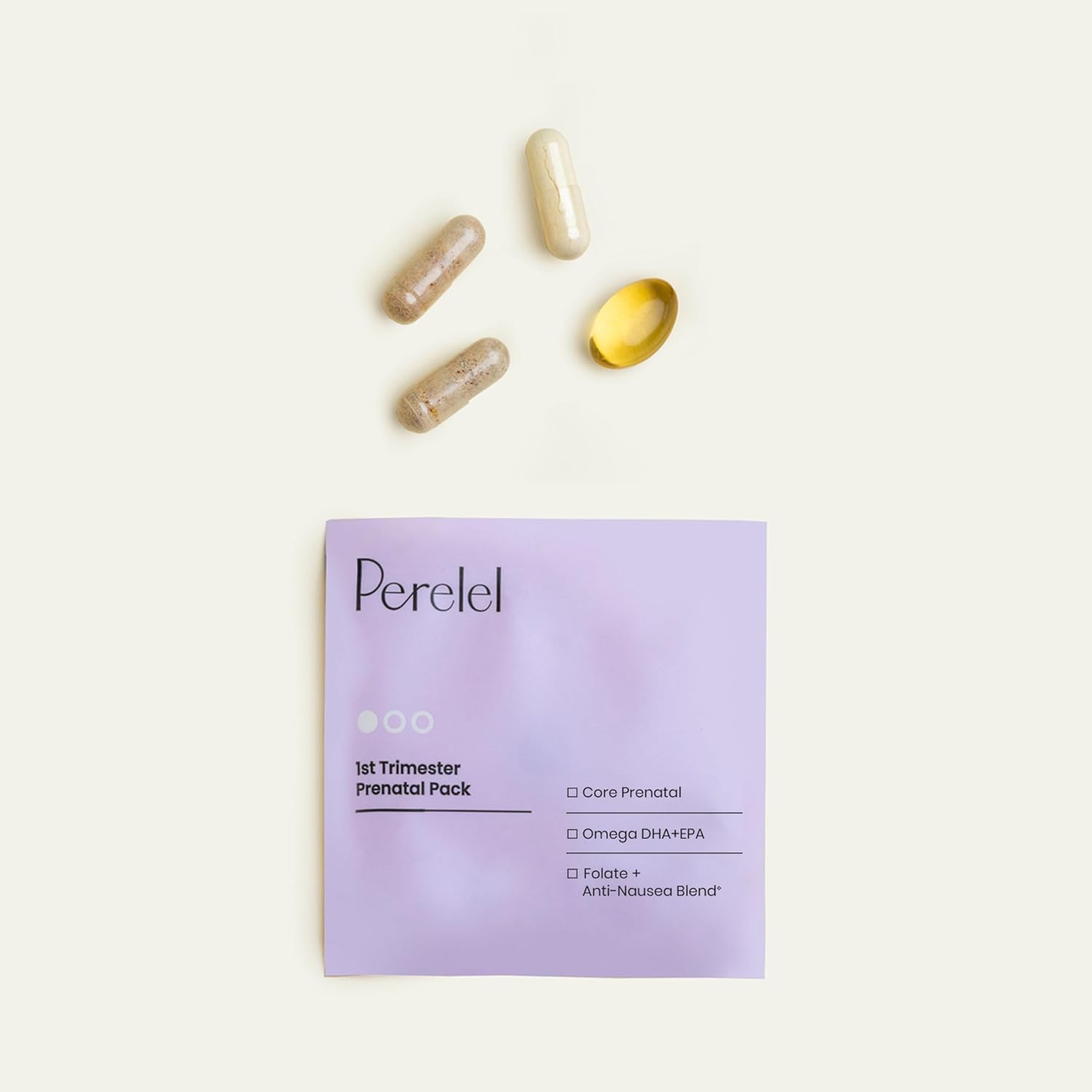 Perelel Pack Prenatal 1er Trimestre – 30 Sobres Diarios con Folato, Omega 3, Vitamina D, Hierro y Jengibre