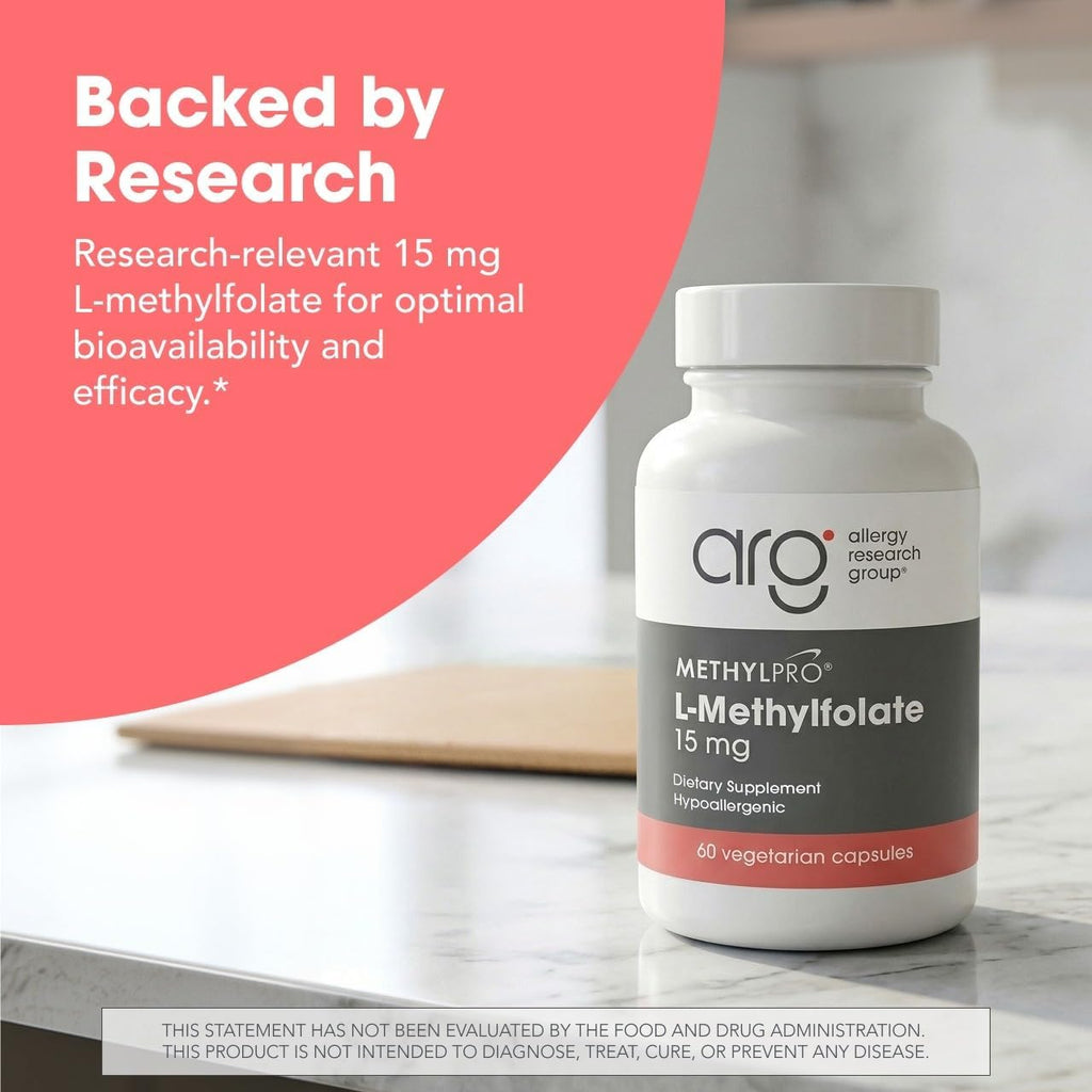 MethylPro L-Metilfolato 15 mg - 5-MTHF Activo para MTHFR - 60 Cápsulas