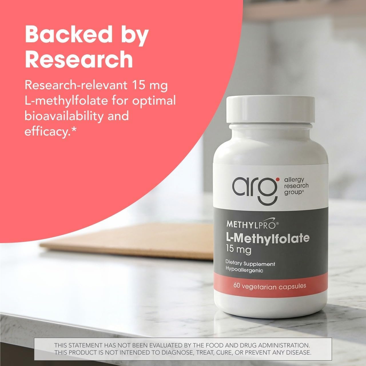 MethylPro L-Metilfolato 15 mg - 5-MTHF Activo para MTHFR - 60 Cápsulas