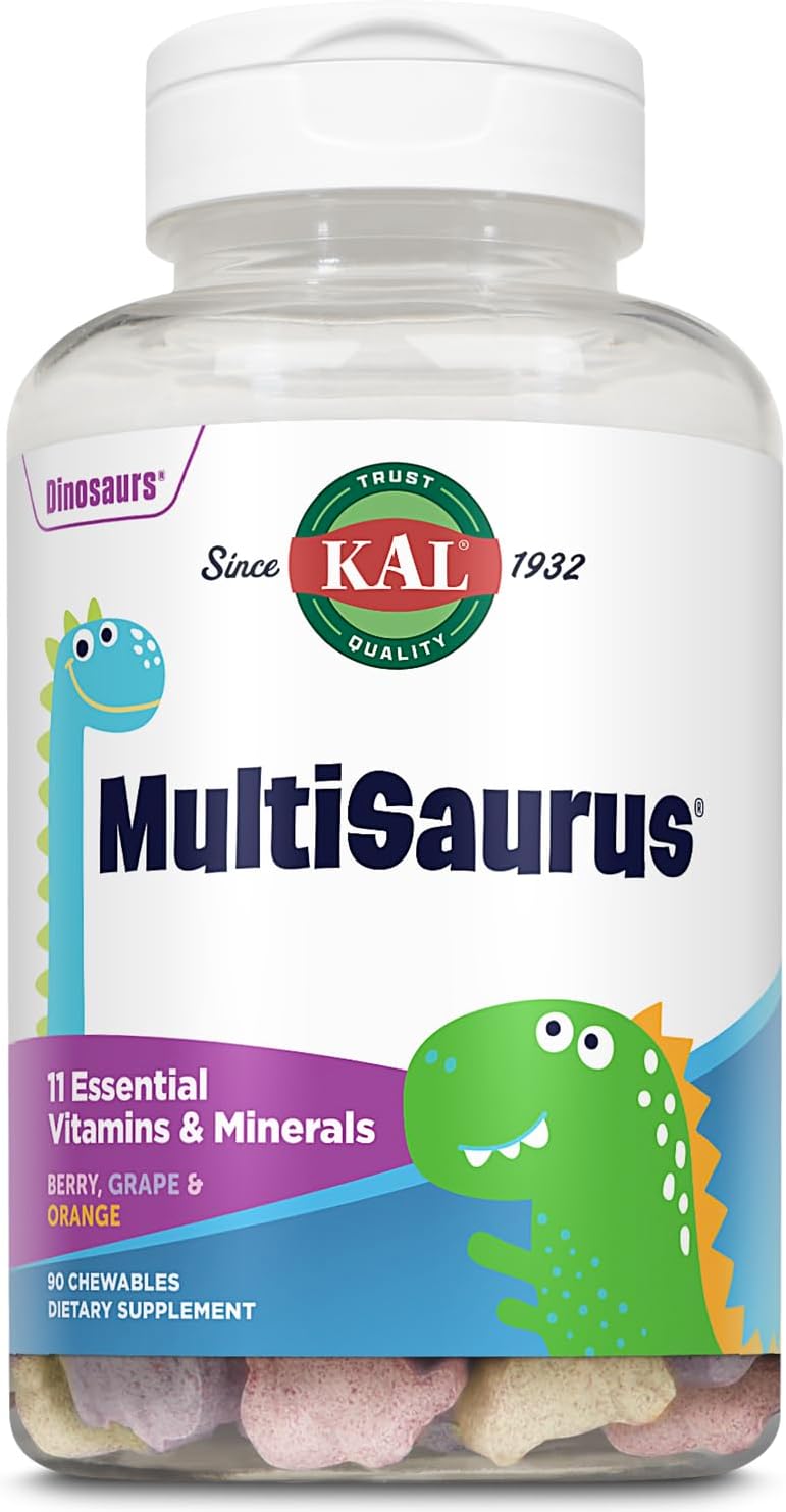 KAL MultiSaurus Multivitamínico Infantil Masticable - 90 Comprimidos con 22 Vitaminas y Minerales