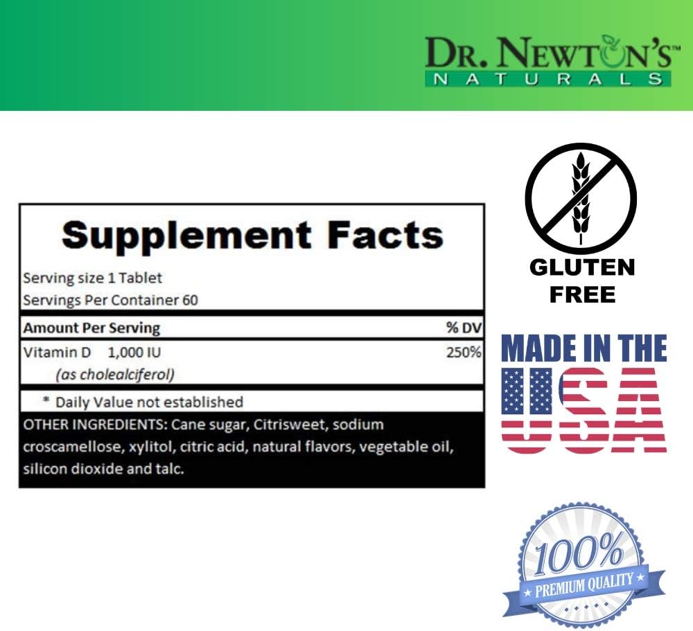 Dr Newtons Naturals Vitamina D3 60 Comprimidos de Fusión Rápida