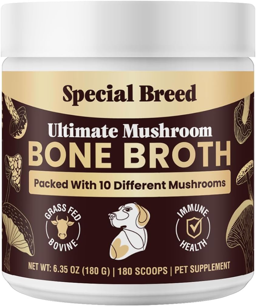 Special Breed Caldo de Huesos de Res para Perros - Proteína Alta con 10 Setas Orgánicas y Colágeno