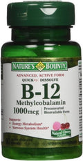 Nature's Bounty B-12 1000 mcg Microlosangas Sabor Cereza Natural (60 uds. x 4)