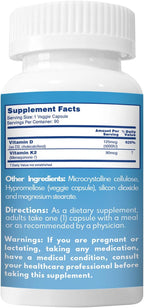 VAL Vitamina D3 + K2 (MK-7) 5000 UI & 90 mcg - 90 Cápsulas Veganas
