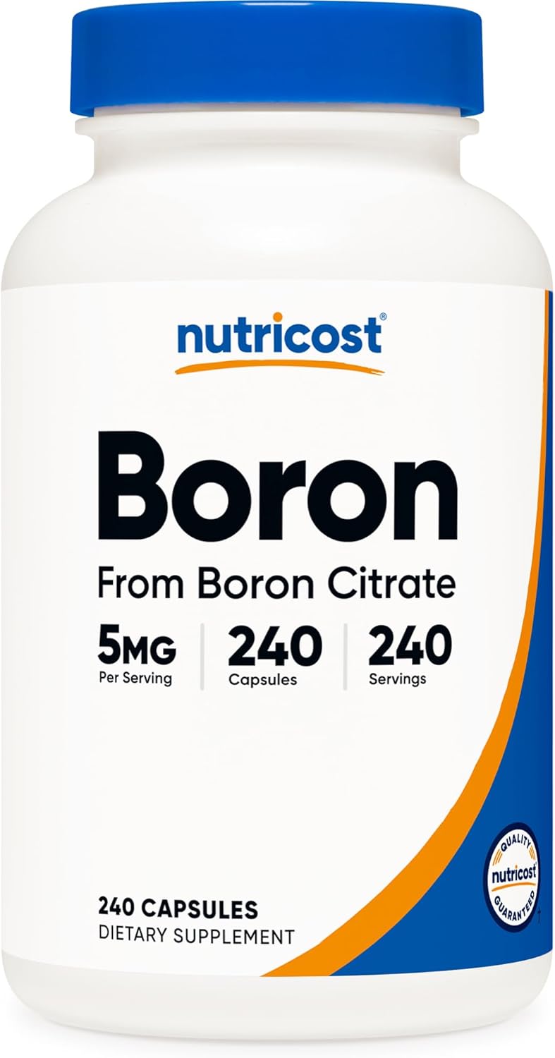 Nutricost Cápsulas de Boro 5mg, 240 Cápsulas Vegetarianas - Sin Gluten y No Transgénico
