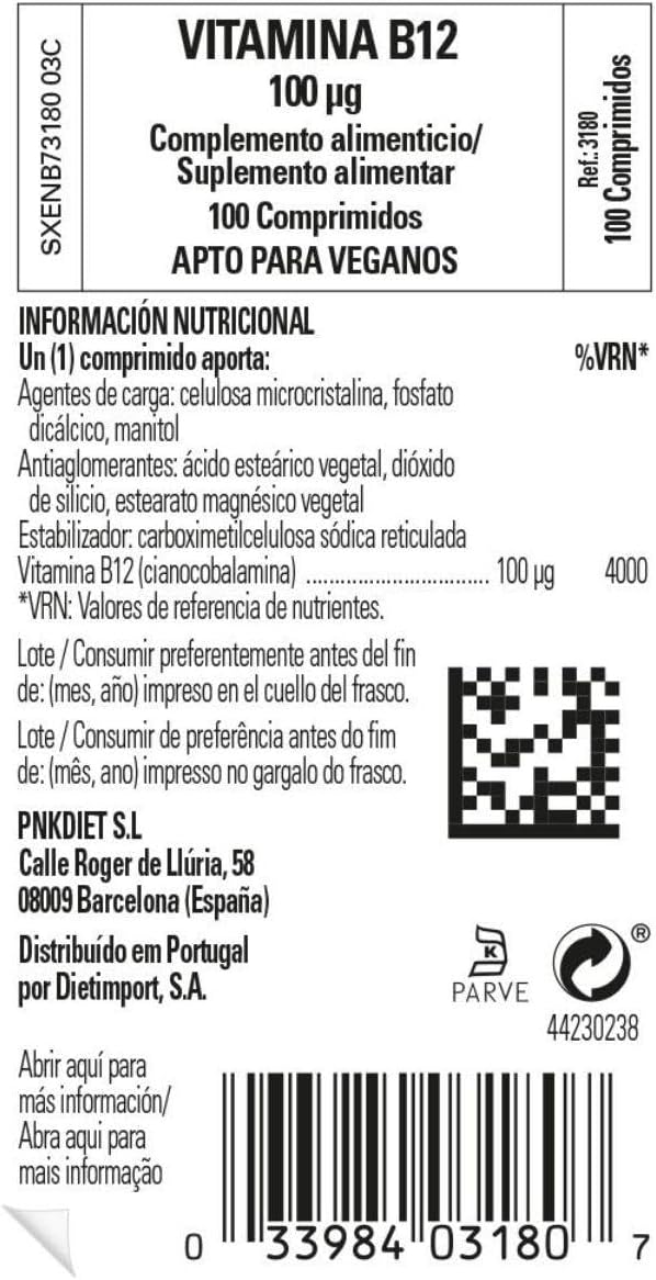 Vitamina B12 100 mcg – 100 Comprimidos – Solgar