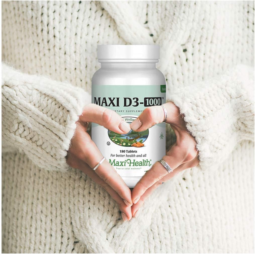 Maxi-Health Vitamina D3 1000 UI - 360 Comprimidos - Complemento Alimenticio para el Mantenimiento de Huesos, Músculos y Sistema Inmunitario