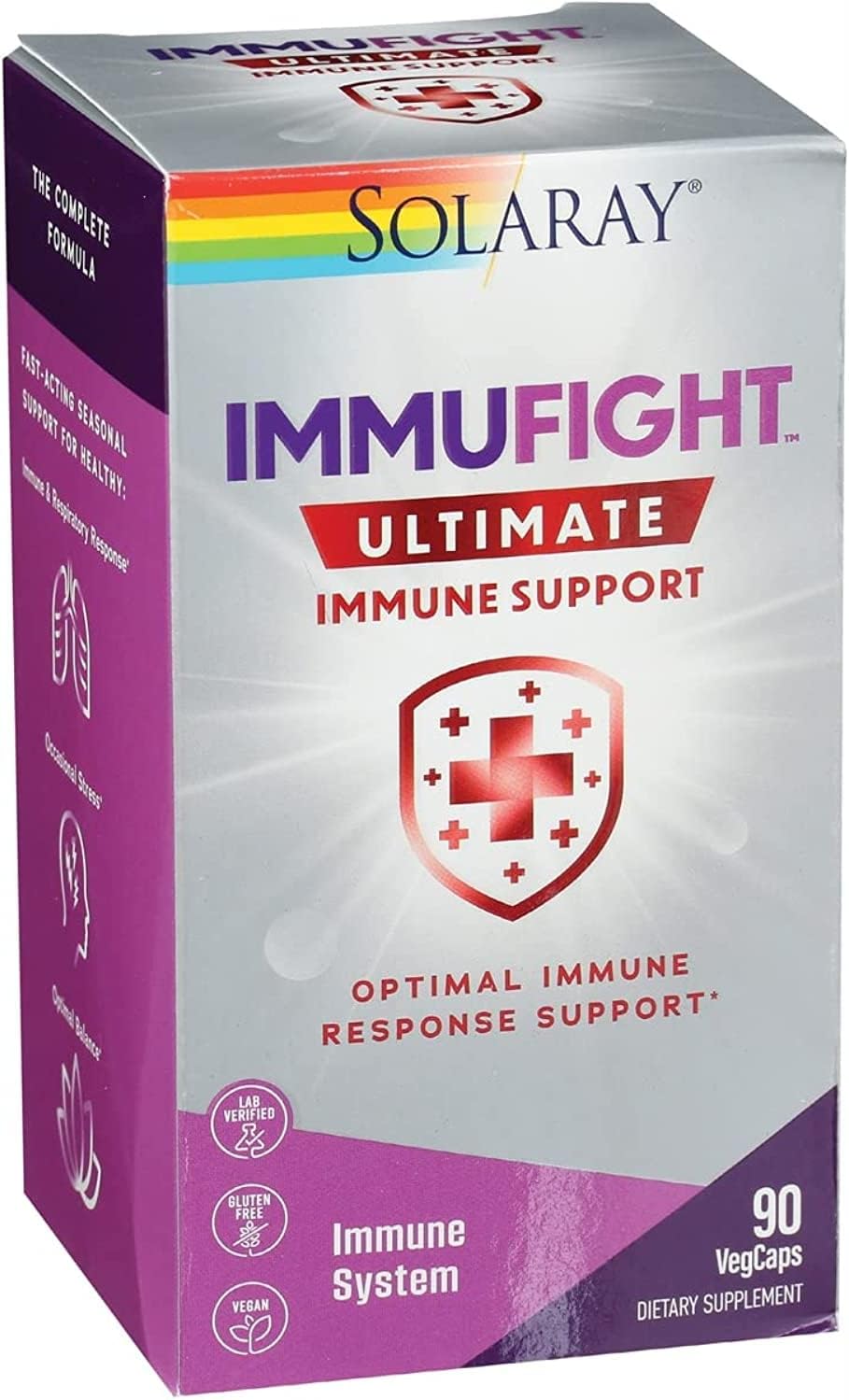 SOLARAY Immufight Apoyo Inmune Definitivo | Fórmula de Respuesta Saludable con Vitamina C y D, Zinc, Hierbas | 90 Cápsulas Vegetales