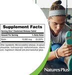 NaturesPlus Biotin 10,000 mcg - 90 Sustained Release Tablets - Hair, Skin & Nails Support - High Potency Vitamin B - Vegetarian, Gluten Free