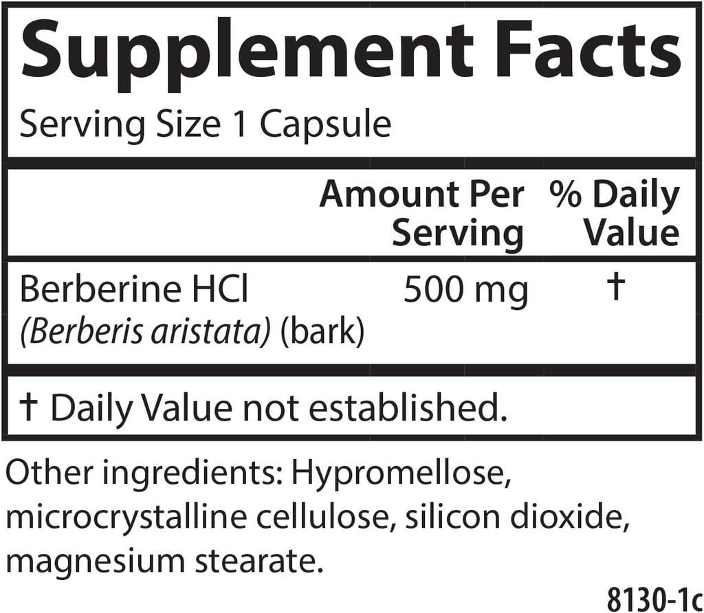 Carlson Berberina, 500 mg, 60 Cápsulas Vegetales - De origen vegetal y sostenible