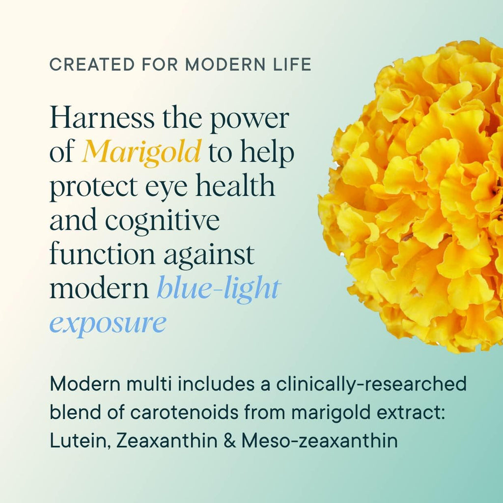 Ora Organic Modern Multi Multivitamínico Vegetal para Mujeres y Hombres, Protección Luz Azul – Apoyo para Cerebro, Ojos, Energía, Inmunidad, Piel, Cabello, Corazón y Huesos, 60 Cápsulas Veganas