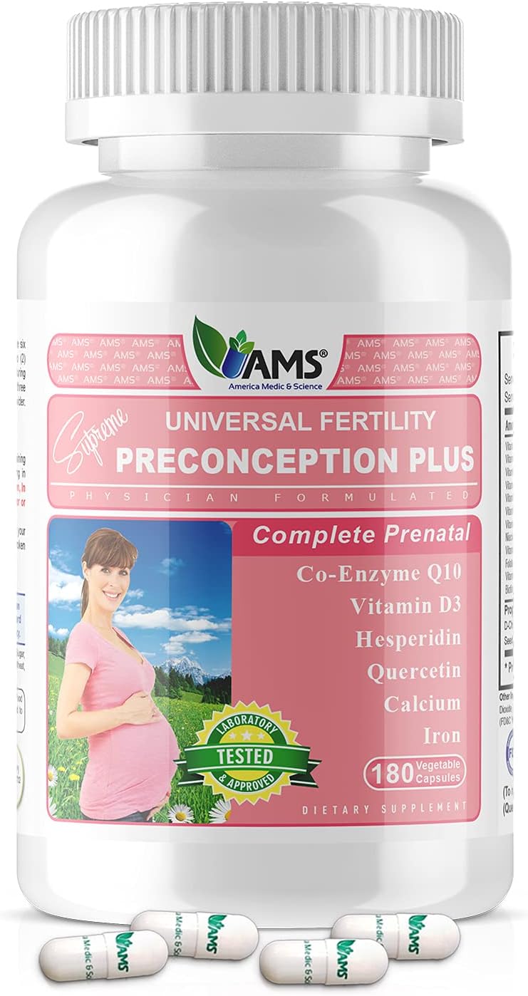 Preconception Plus - 180 Cápsulas - Suplemento para la Concepción y Fertilidad Femenina