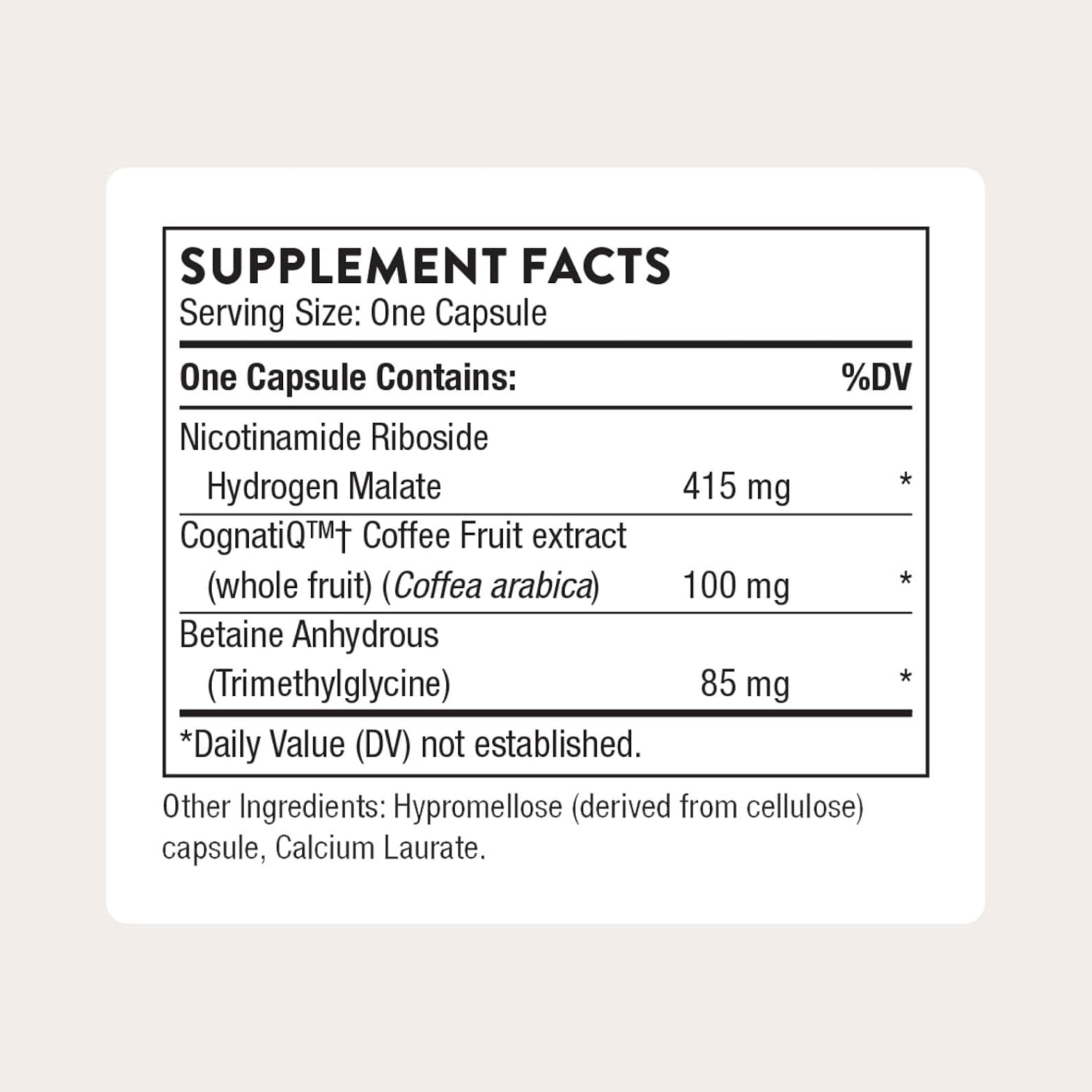 THORNE Brain Factors - Suplemento para la salud cerebral con Nicotinamida Ribósido, Extracto de Café y Betaína - Apoya el aprendizaje, la memoria y la cognición - 30 cápsulas