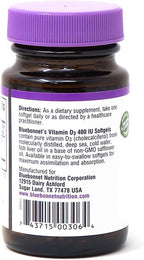 Bluebonnet Nutrition Vitamin D3 400 IU, 100 Softgels