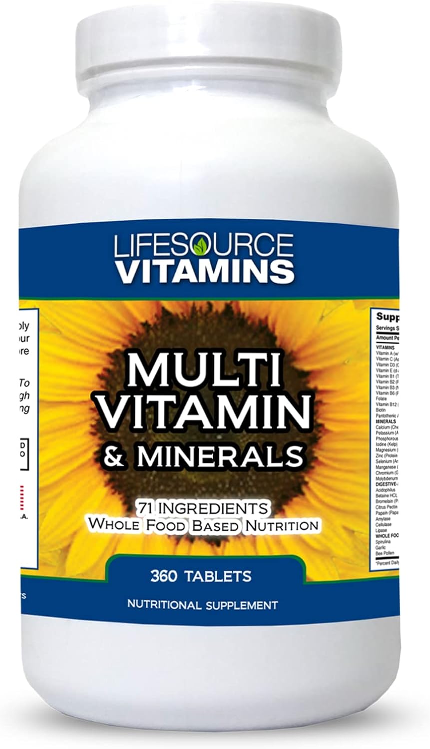 LifeSource Vitamins Multivitamínico y Minerales de Alimentos Integrales, 360 tabletas
