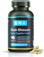BNH Brain Blossom - Suplemento para Memoria y Enfoque con Azafrán, Ginseng y Cúrcuma, 180 Cápsulas