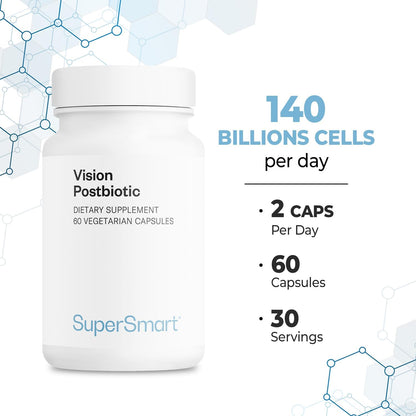 Supersmart Vision Postbiotic – 140 mil millones de células por día – Suplemento para la fatiga ocular – 60 cápsulas – Image 5