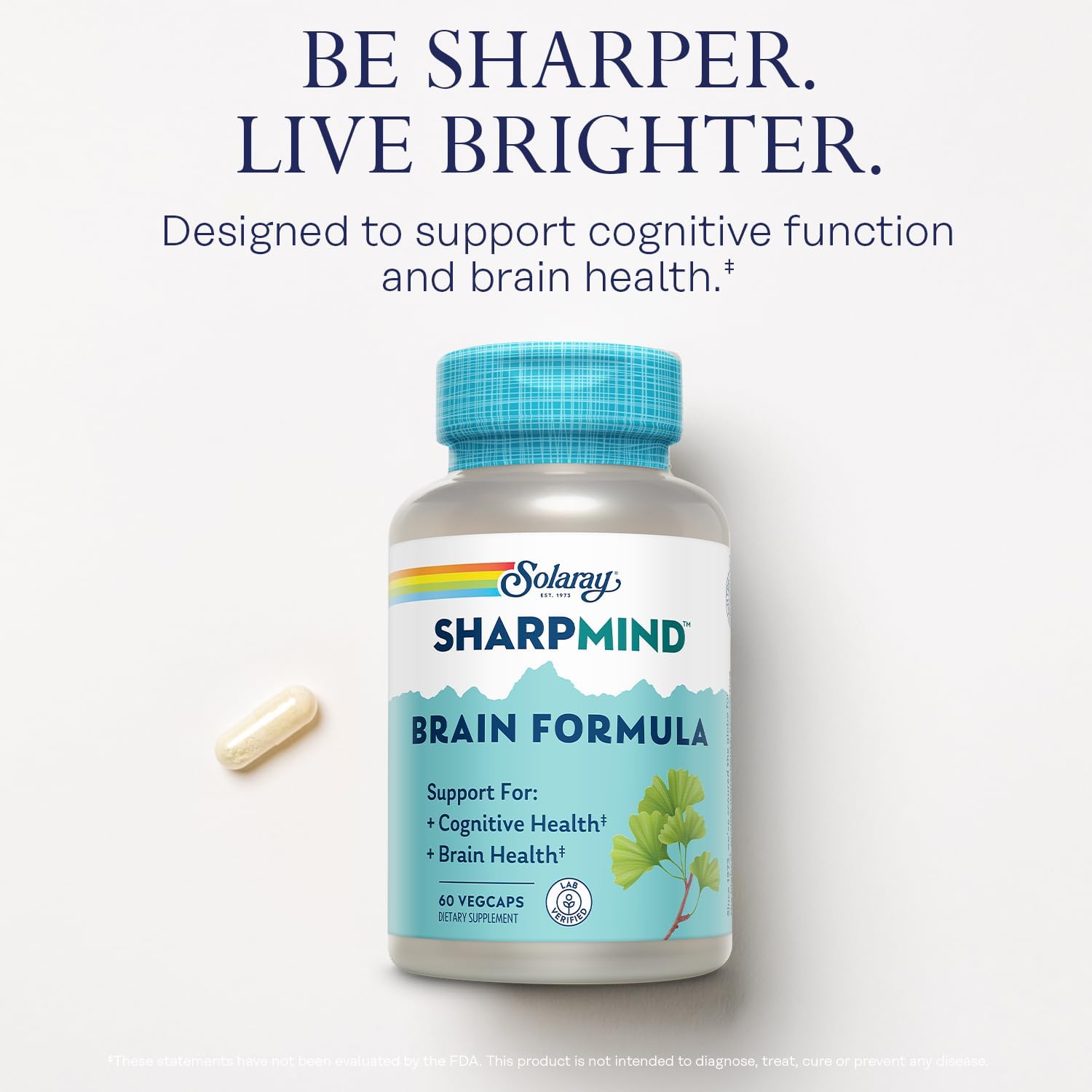 Solaray SharpMind Fórmula de Apoyo Cerebral - Suplemento Nootrópico para la Salud del Cerebro