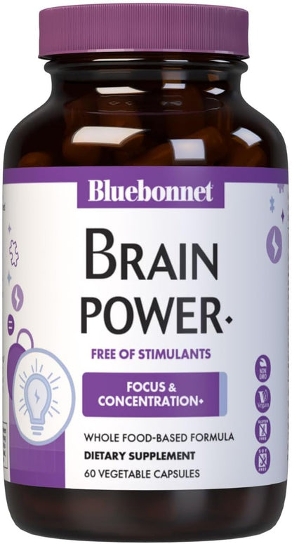 Bluebonnet BrainPower – Mezcla nootrópica de origen natural para la salud cerebral – Vegano, sin gluten, sin estimulantes – – Image 1