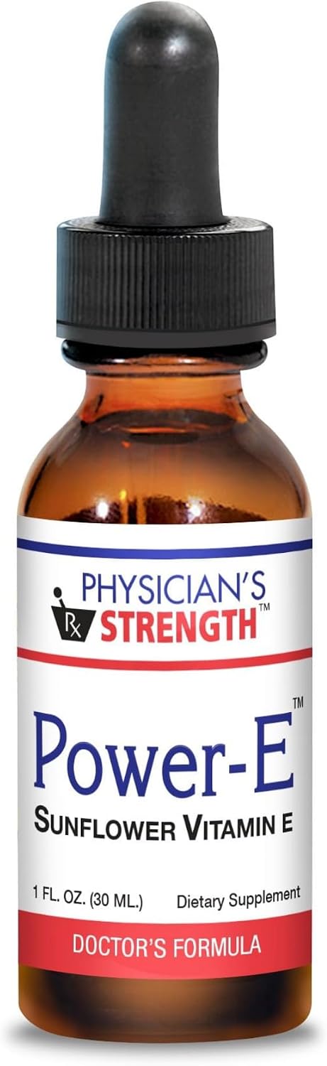 Physician's Strength Power-E - 1 fl oz - Sunflower Vitamin E - Soy Free & Non-GMO - 86 Servings